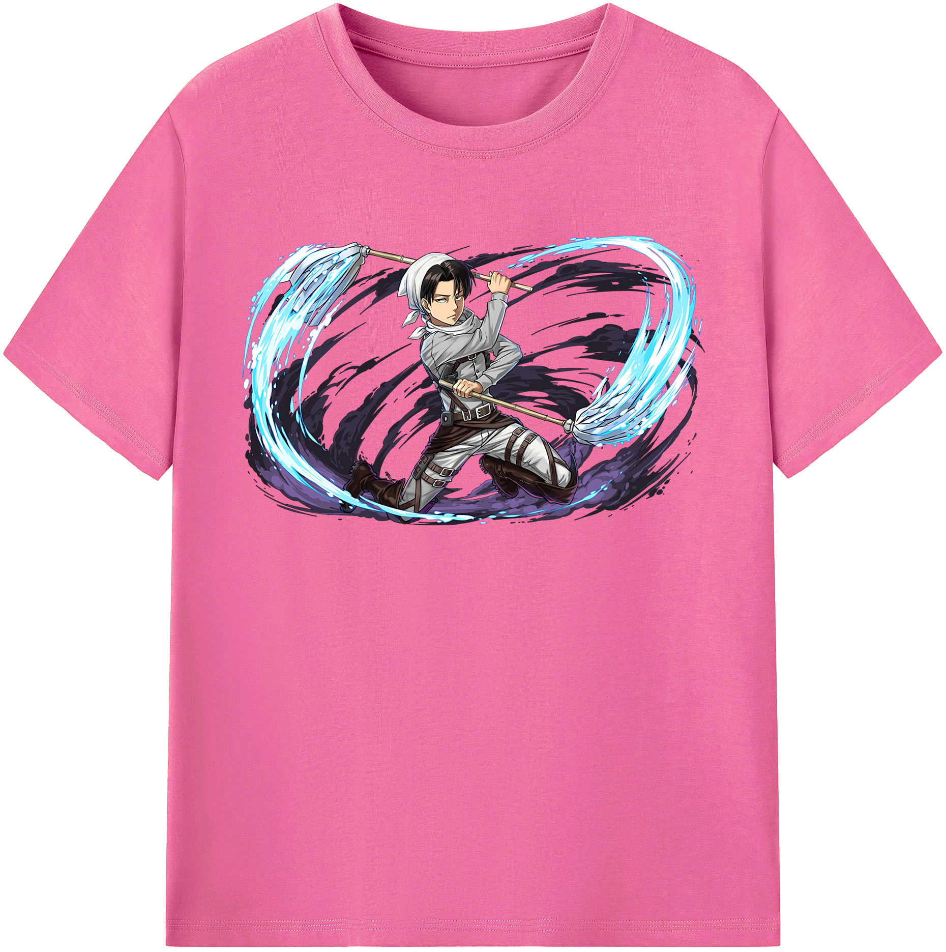 （画像用） 進撃の巨人 リヴァイ·アッカーマン Attack on Titan Levi Ackerman レディースカジュアルプリントTシャツ（綿100％）